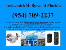 Tablet Screenshot of locksmithhollywoodfl.com